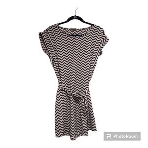 Hippie Rose Black/White Chevron Dress Size S Mini Dress